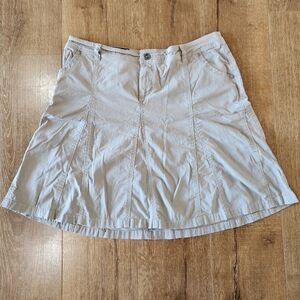 Kuhl Splash fast dry khaki A-line skirt size 12 gorpcore hiking casual travel
